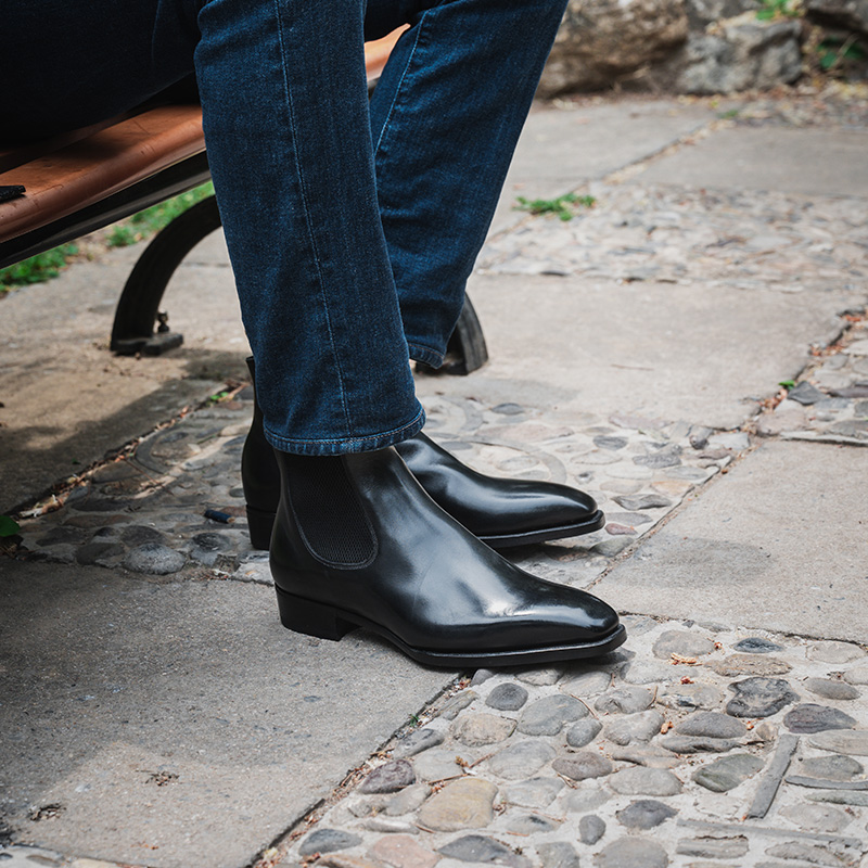 意大利Antonio Meccariello手工固特异切尔西皮靴 Chelsea皮鞋男