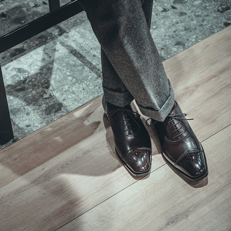 英国Gaziano&Girling固特异皮鞋 手工Oxford牛津布洛克鞋Highland