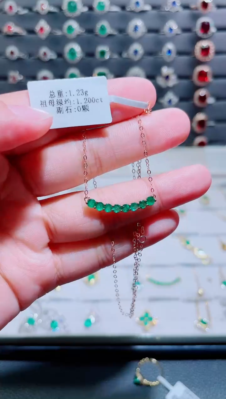 【闪购商品】祖母绿锁骨链18K金镶嵌·