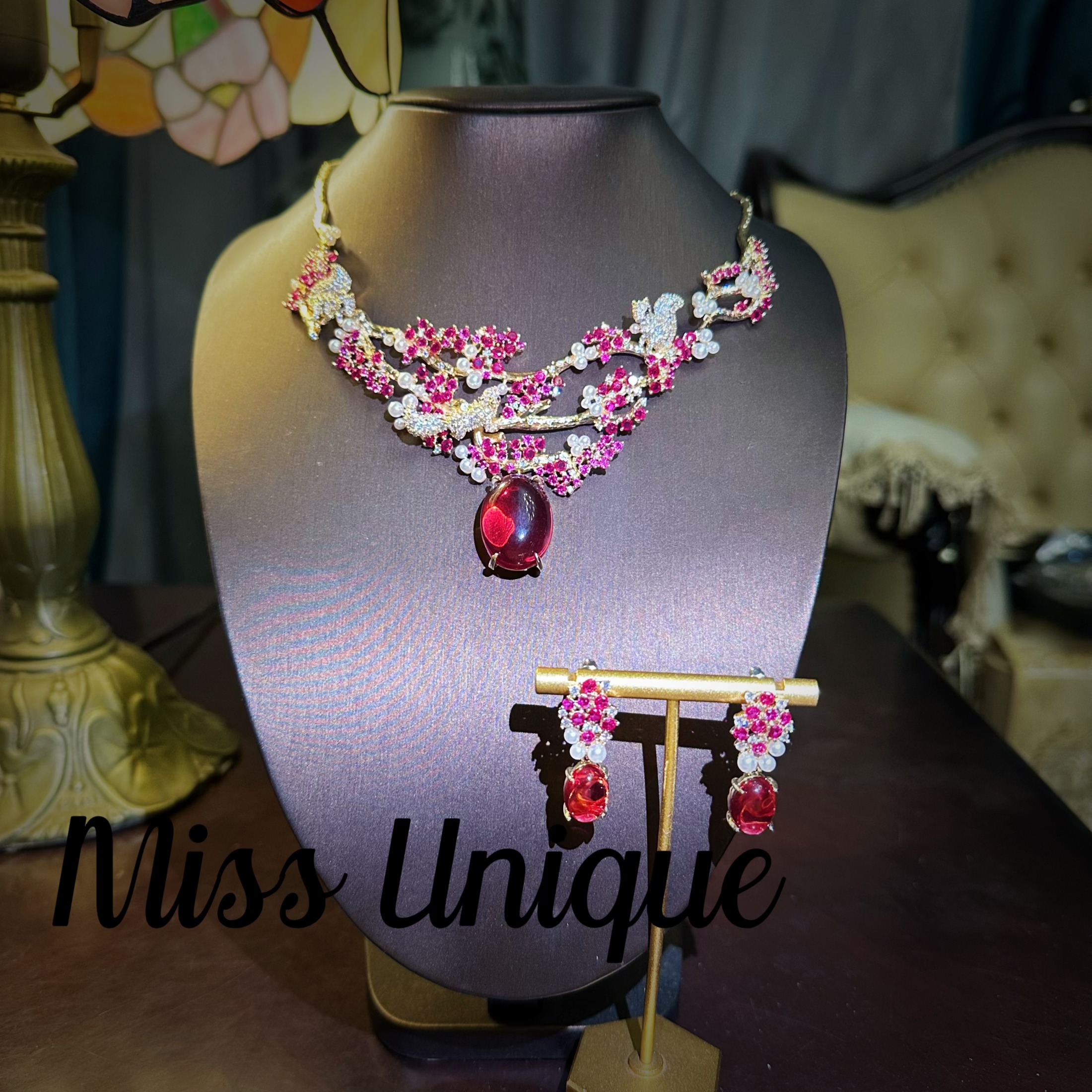  S6541松鼠印花项链套装