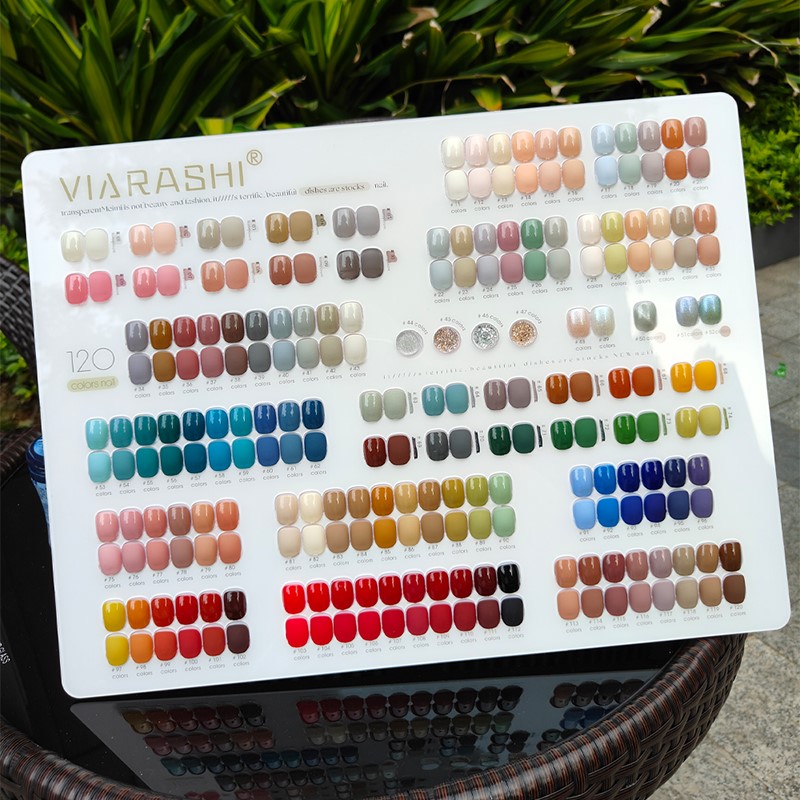 薇尼诗120色美甲大套胶 美甲店超牢固流行色指甲胶 配功能胶色板