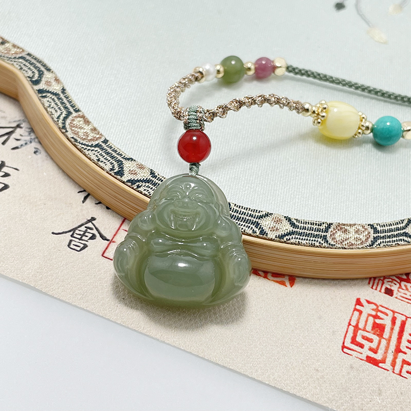 玉掌门-FL598-浓晴-素玉和田玉晴水料佛公吊坠25#