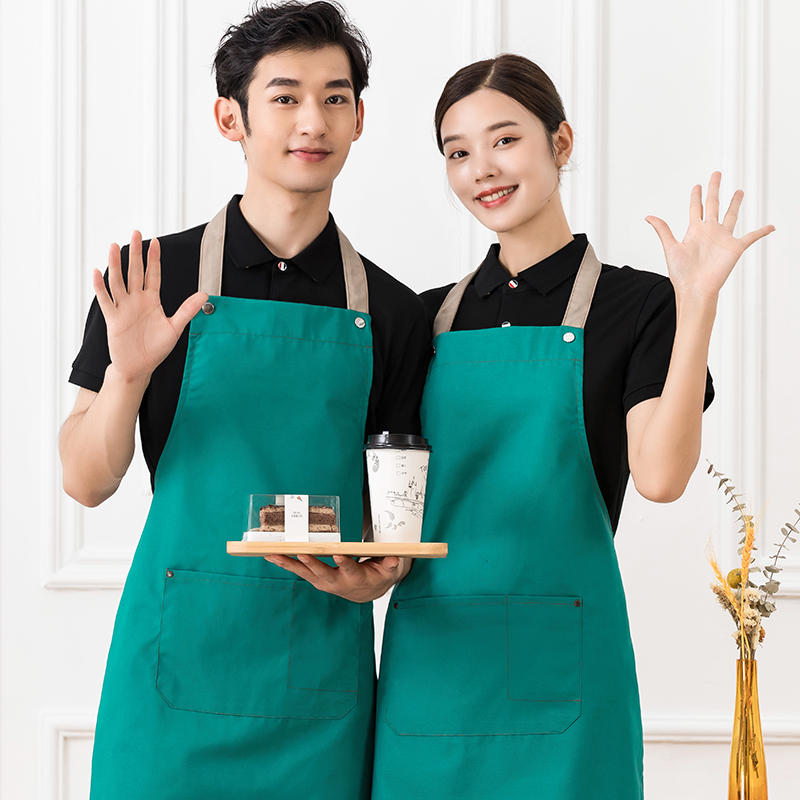 商用围裙工作服防水时尚定制咖啡奶面包奶茶店防水超市新款帆布