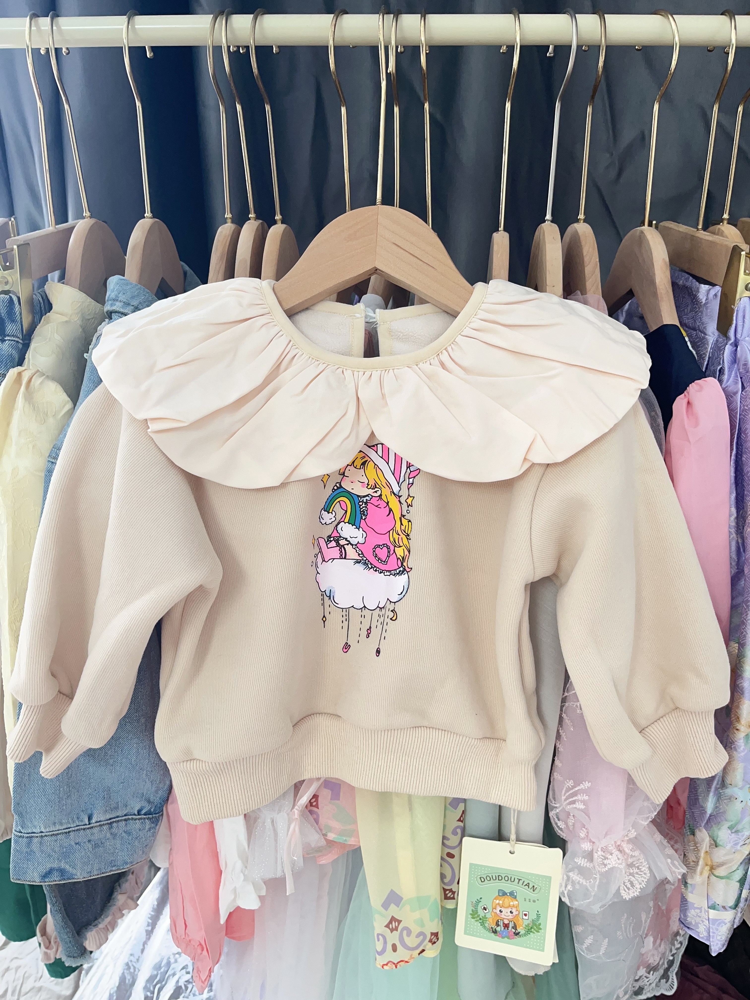 2025秋冬早秋新款女童卫衣连衣裙娃娃衫裤子