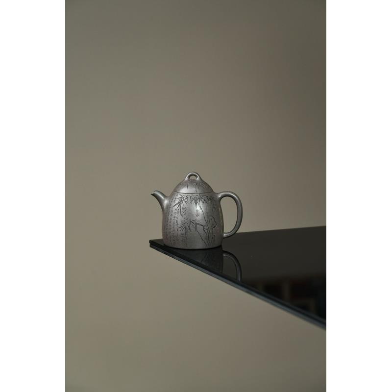 乘风阁原创.天青泥淡泊【明志】秦权紫砂茶壶.170cc