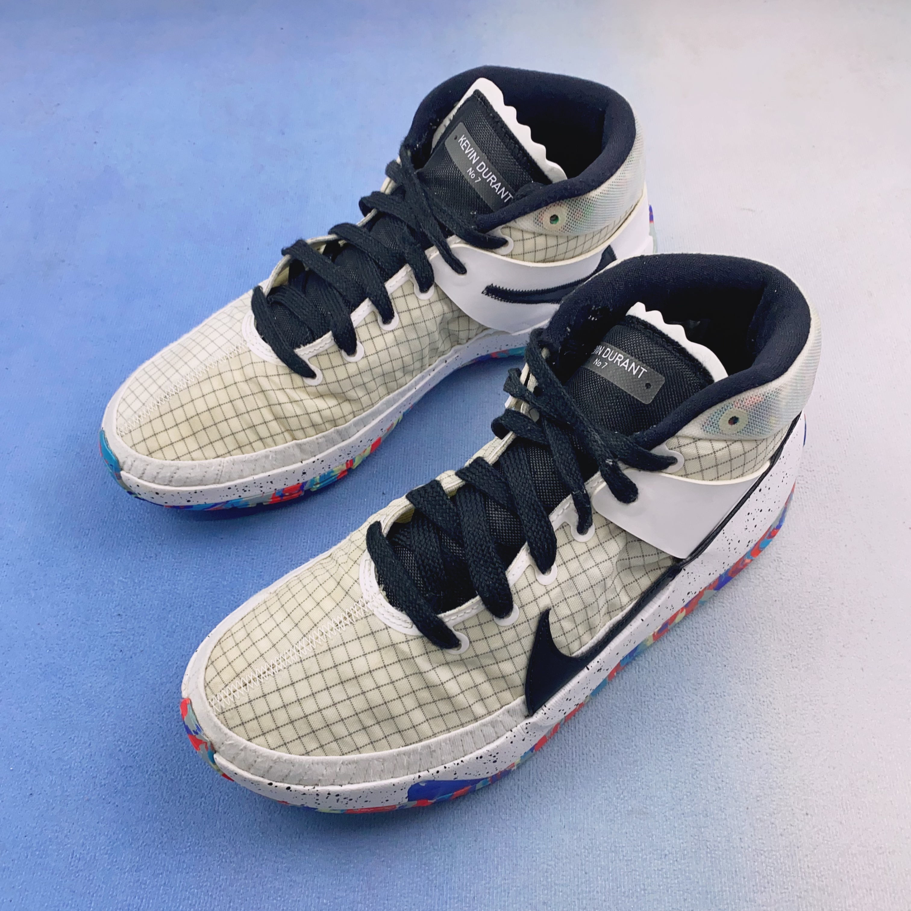 43码/9新/耐克Nike 杜兰特KD13 黑白 中帮实战篮球鞋/无原盒