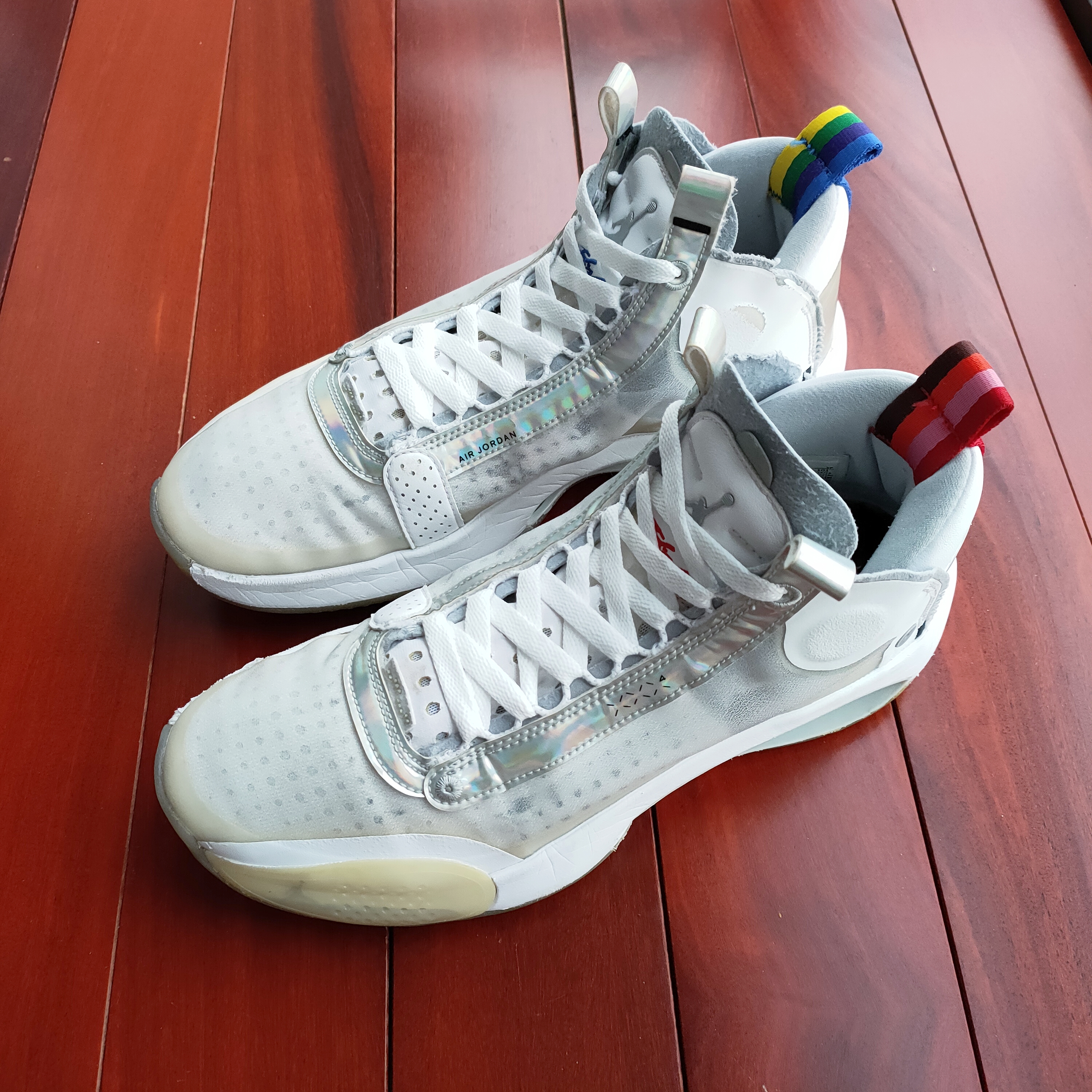 43码/Air Jordan aj34白镭射篮球鞋/9新无原盒/公价2899
