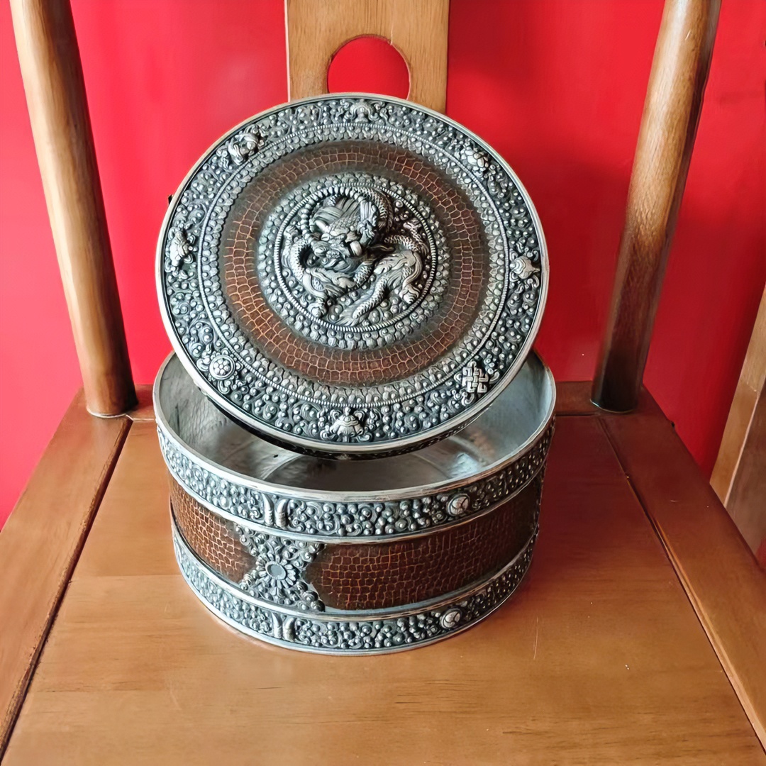 纯铜藏式酥油盒复古