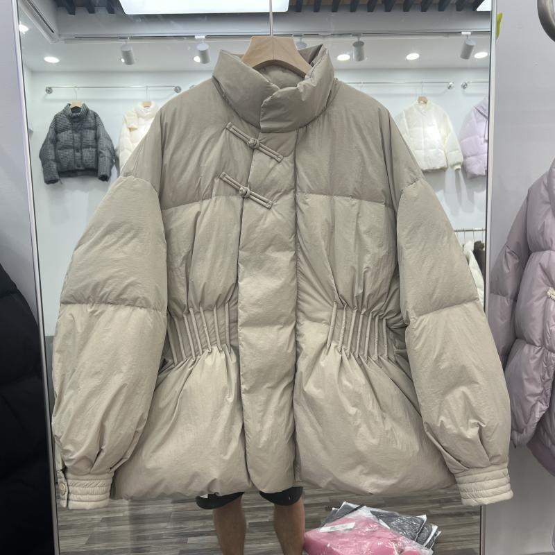 波司澄冬反季新款羽绒服女短款立领中式盘扣收腰显瘦白鸭绒保暖外