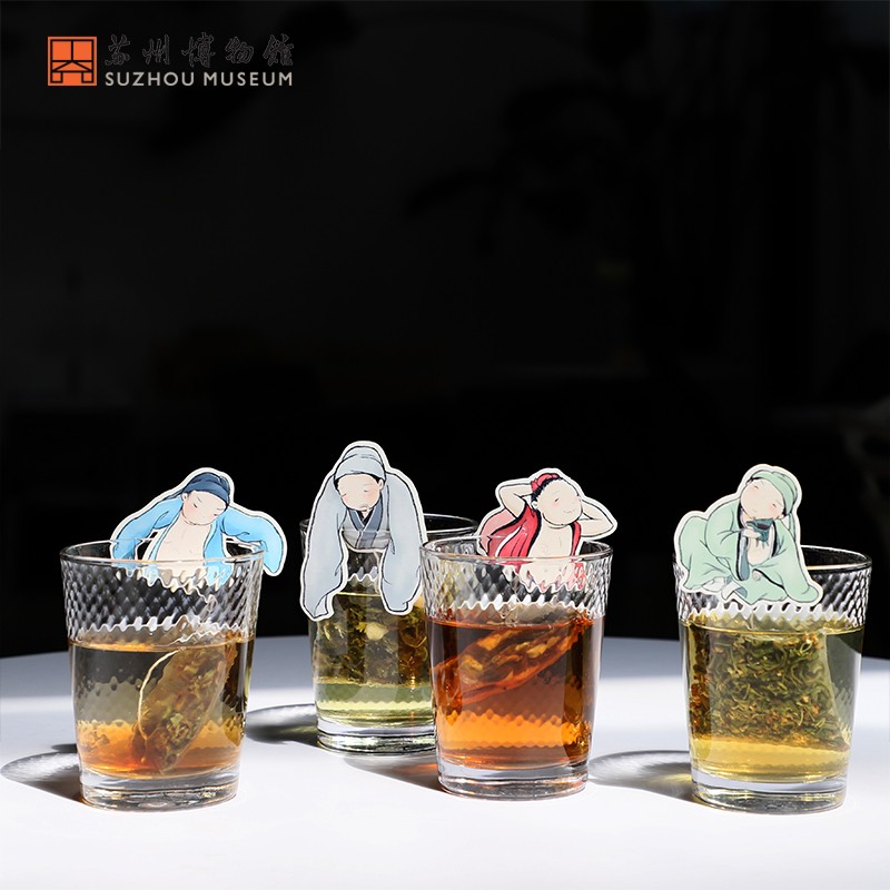 苏州博物馆唐寅泡创意茶 茶包花茶盒装玫瑰红茶乌龙桂花绿茶
