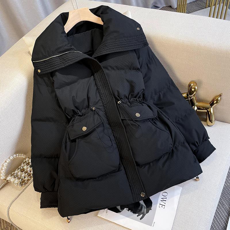 波司澄羽绒服大码女2023冬季新款高级感收腰棉服胖mm宽松加厚显瘦