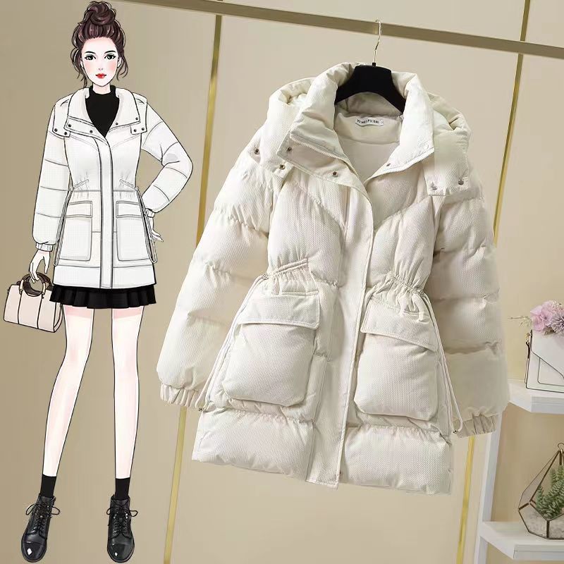 波司澄羽绒服2023新款中长款棉服女韩版宽松羽绒棉衣冬季加厚保暖