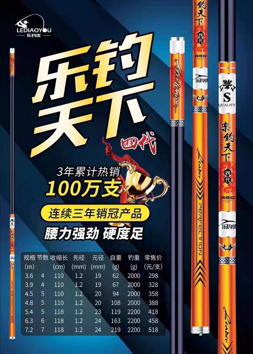 1    威海 乐调  高碳素钛合金材质钓鱼套装台钓竿