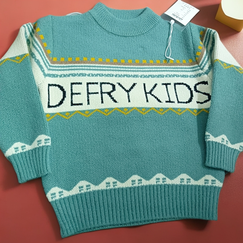 男童毛衣套头针织加厚圆领2024年秋冬新款韩国绒男孩中童上衣百搭