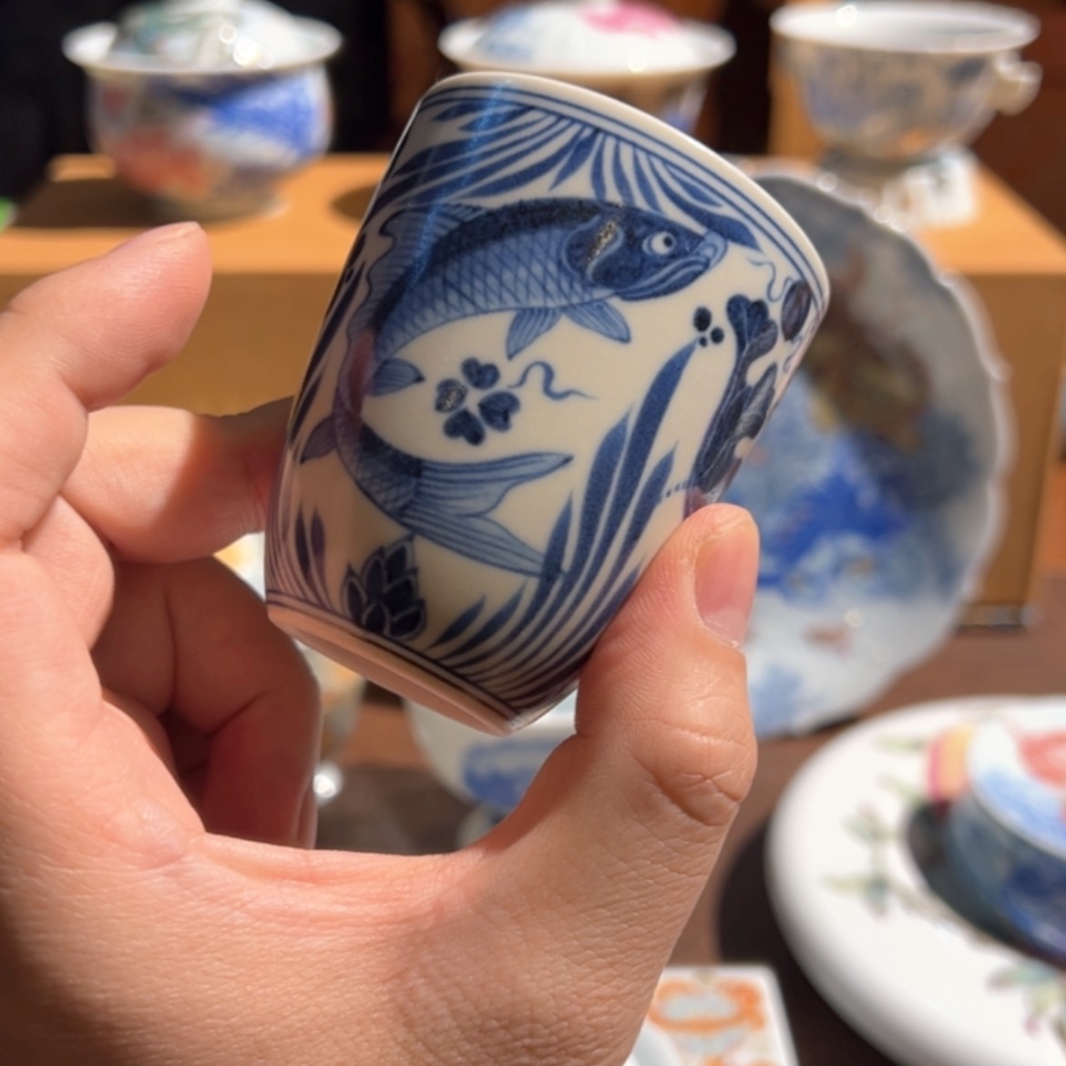 【闪购商品】瓷杯鱼藻杯