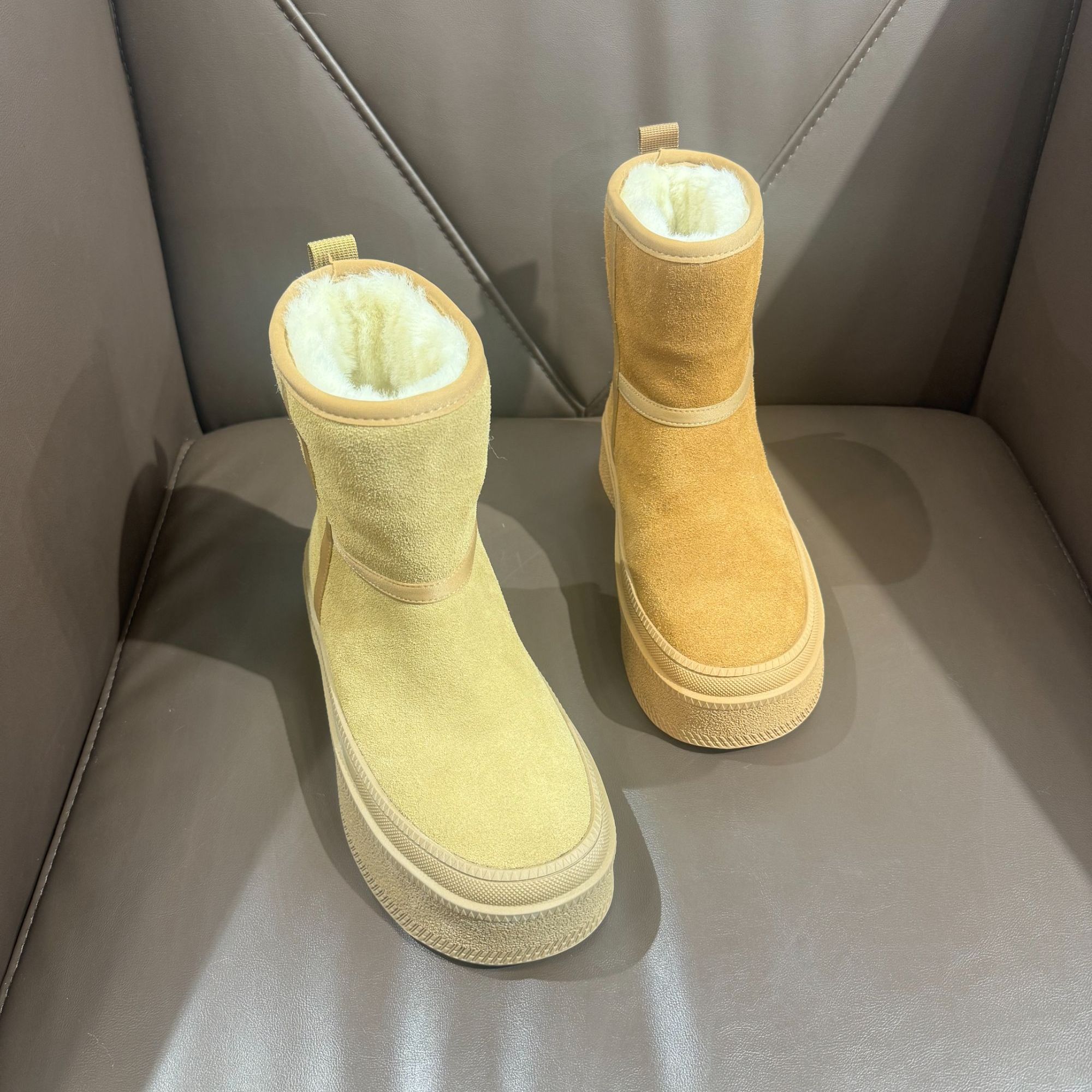 春天家品牌2024年冬季新款时尚厚底翻毛皮真毛加厚防滑保暖雪地靴