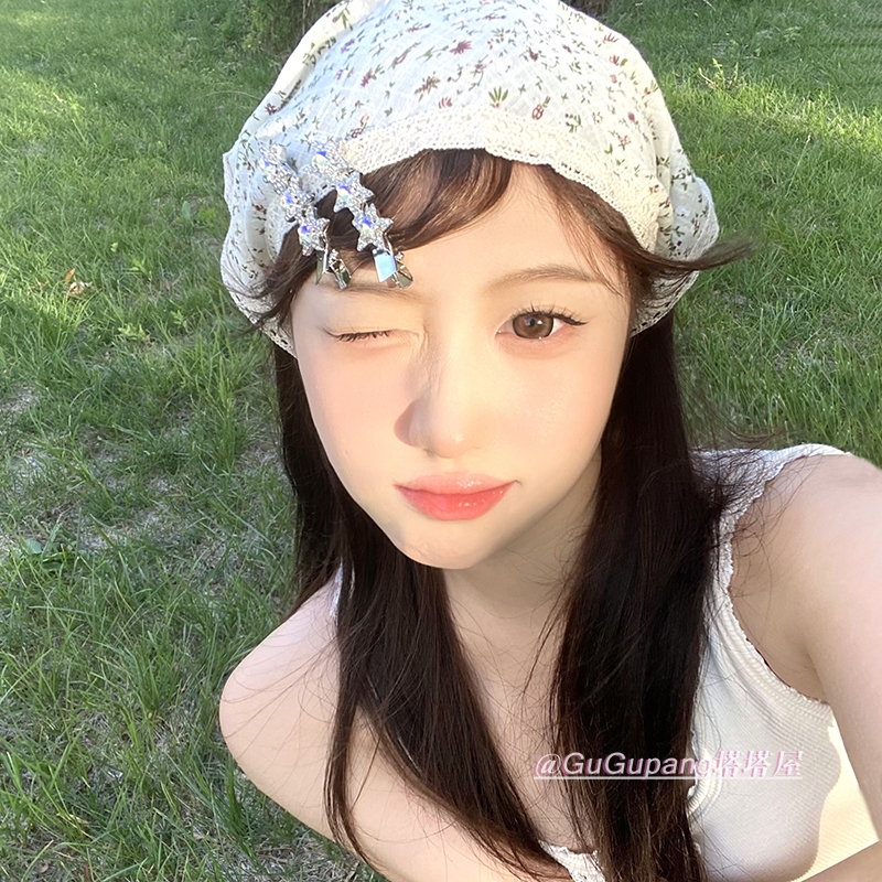 刘海夹头饰一字夹可爱粉色精致少女星星发夹闪亮韩版水钻鸭嘴秋冬