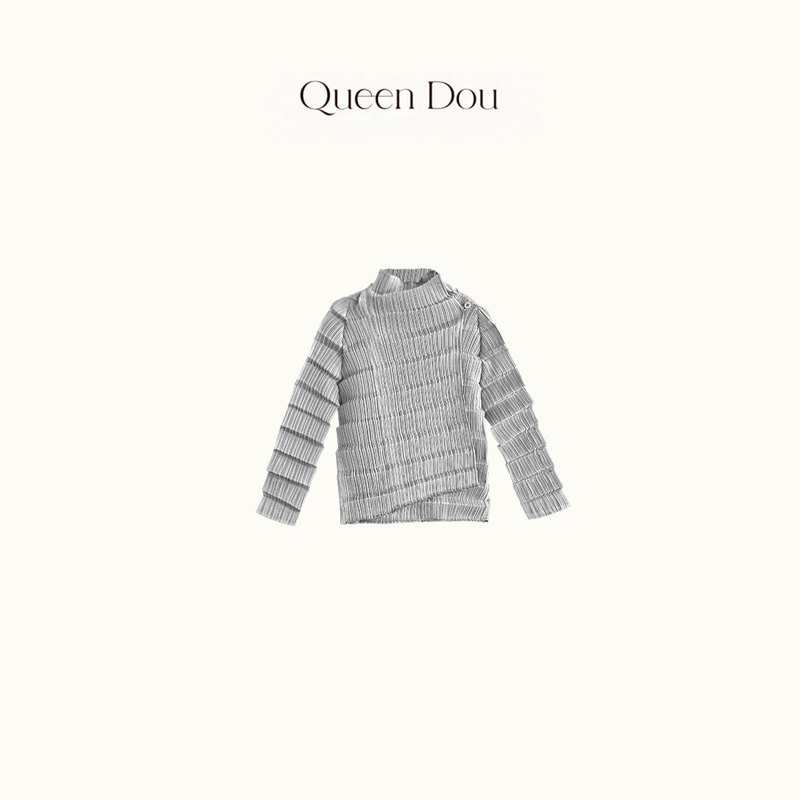 QD简笔勾勒多重穿法褶皱上衣M1155