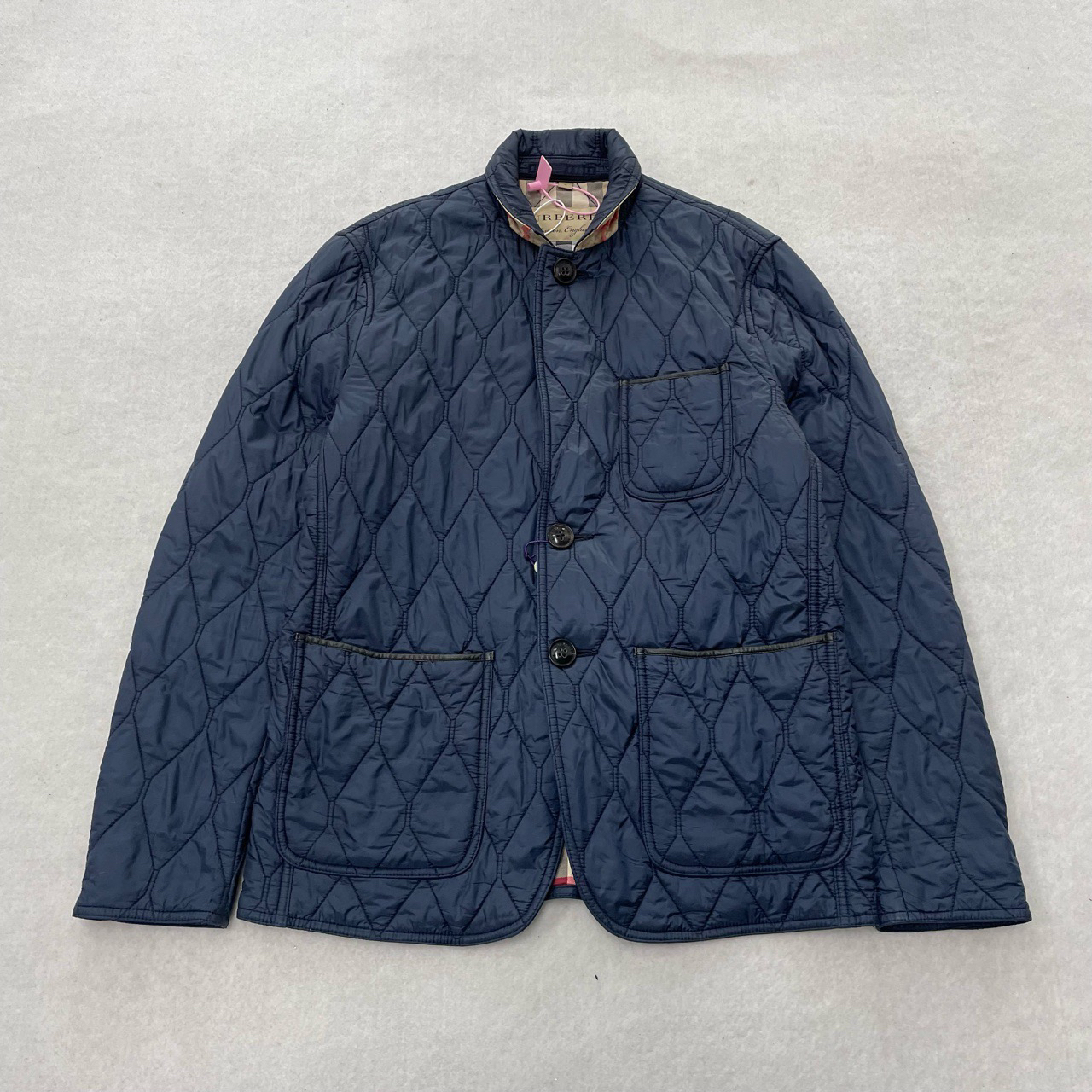 99新 BURBERRY/博柏利 藏青色绗缝棉衣 M码