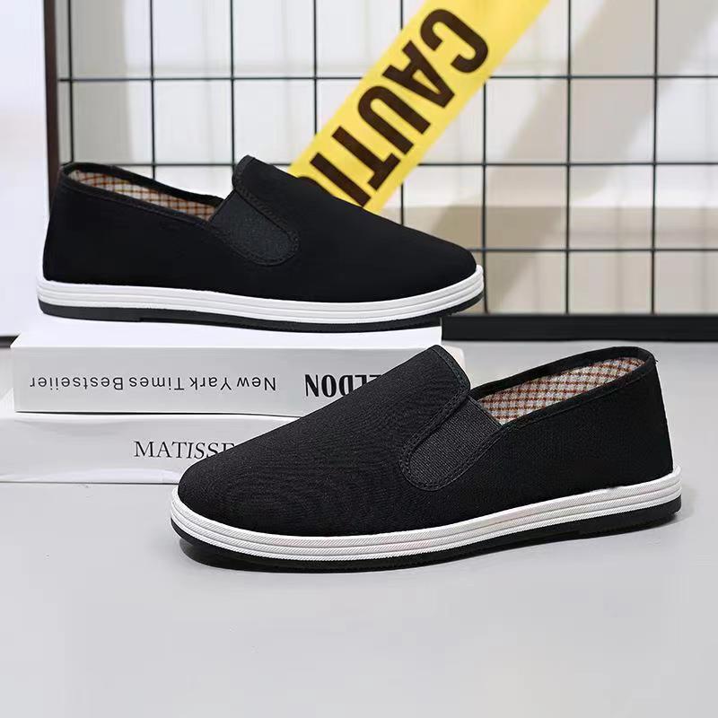 特大码50黑布鞋48牛筋底爸爸鞋47黑色司机懒人鞋46老北京软底布鞋