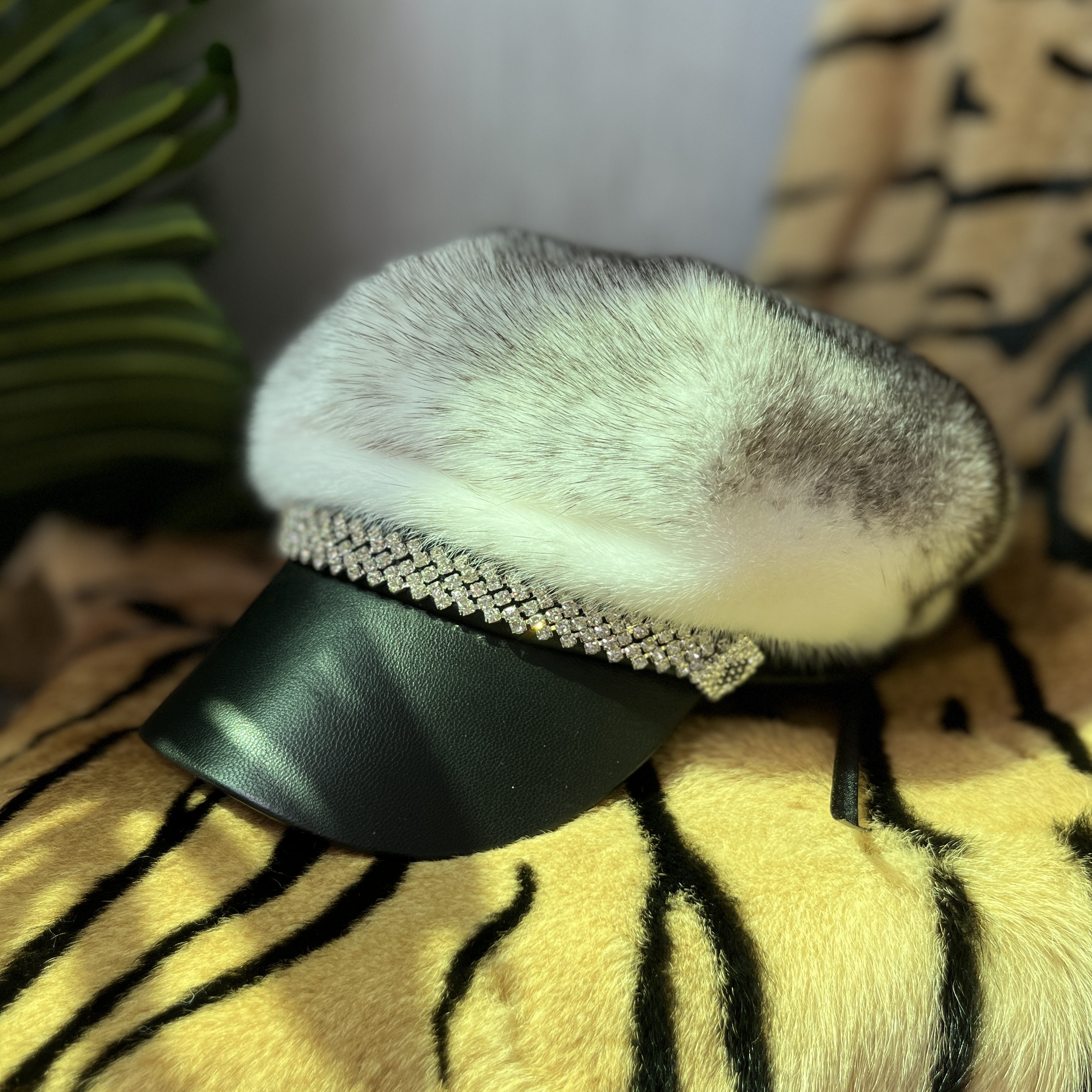 整皮水貂毛八角帽女士冬季保暖