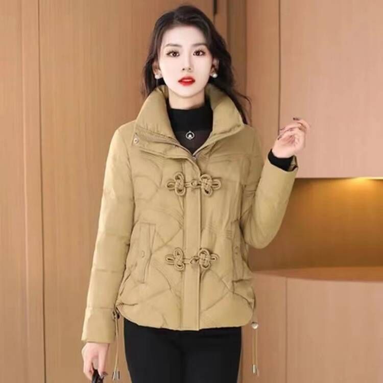 鸭鸭羽绒服服女高档新款休闲短款新中式小个冬装保暖加厚棉袄洋