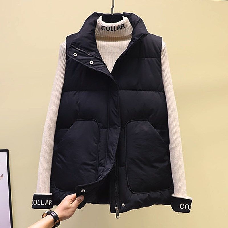 鸭鸭【80-200斤】百搭羽绒服服马甲女秋冬新款宽松背心韩版坎肩