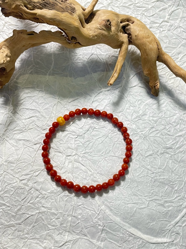 【狒狒】一路长红 | 南红打底衫 南红单圈手串 天然原矿