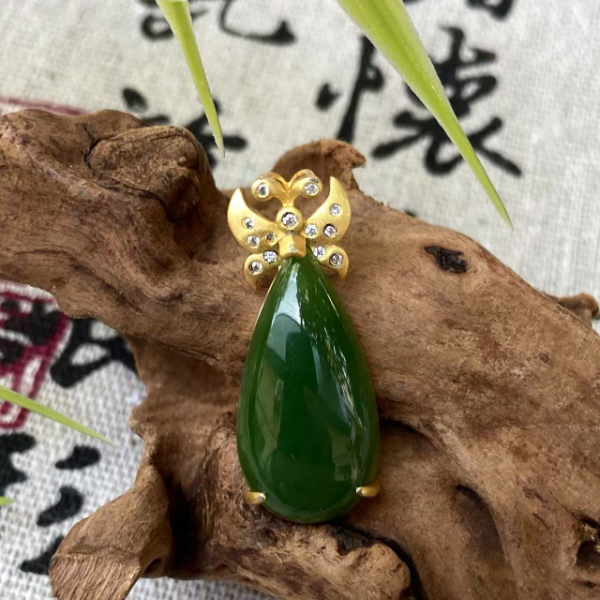 【歌瑞缇珠宝】G132 S925银和田玉吊坠--多样性发其一 不含链