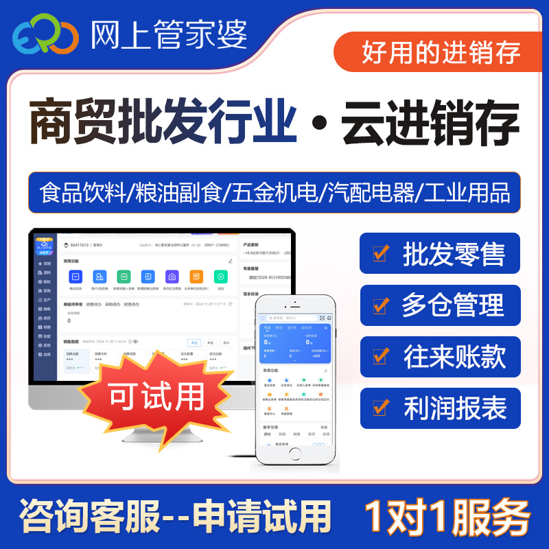 管家婆进销存软件 采购销售库存资金 1用户电脑版/年费 