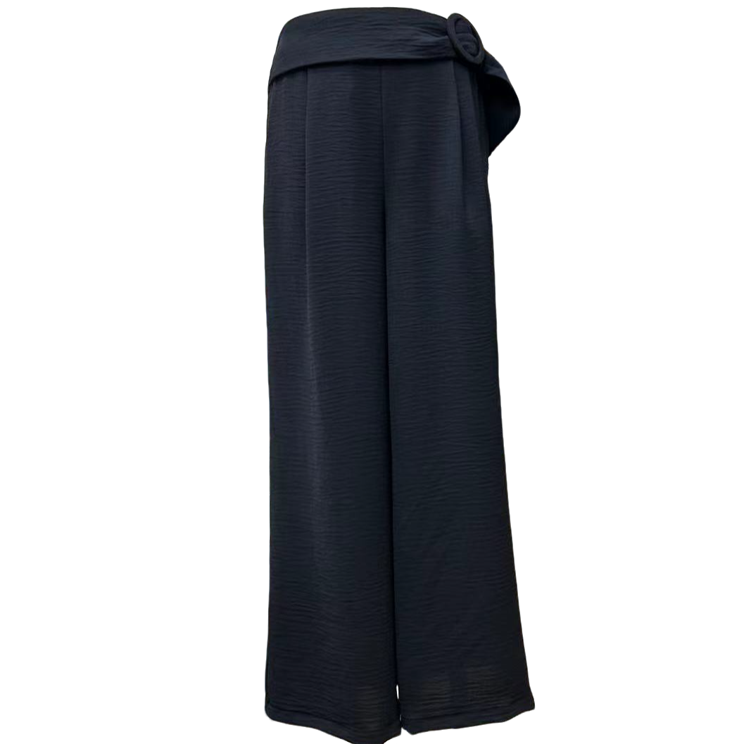 欧单黑色阔腿裤气质时尚百搭