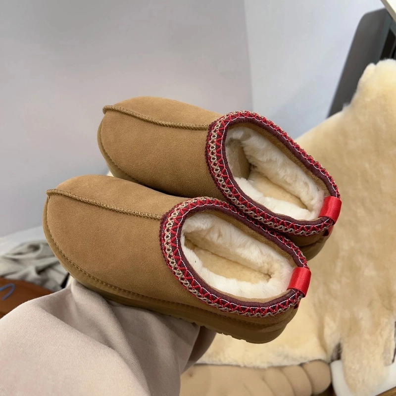 JUG冬季新款雪地靴女款时尚加绒加厚保暖低帮厚底女士真皮软底