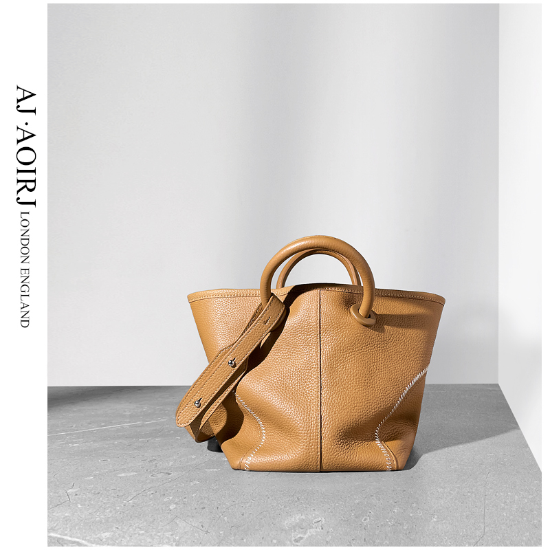 【AJ AOIRJ】小众通勤菜篮子手提托特包真皮慵懒风单肩包软皮斜挎