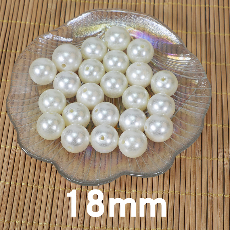 仿珍珠拖鞋编织装饰品直孔可穿DIY配饰毛线编织圆珠子