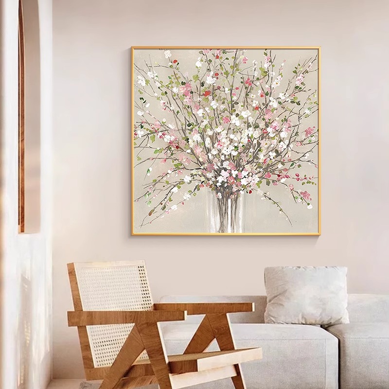 【幸福花伴】现代轻奢花卉装饰画客厅餐厅背景墙挂画卧室床头双联画