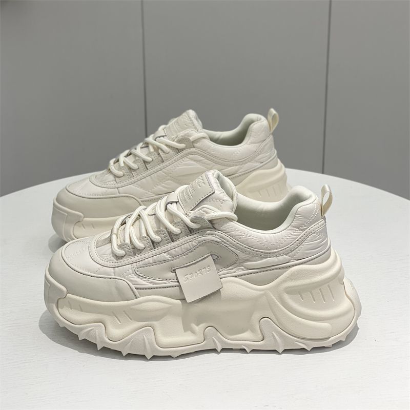 品牌断码剪标炸街时尚黑色老爹鞋女2024秋新款松糕底休闲厚底百搭