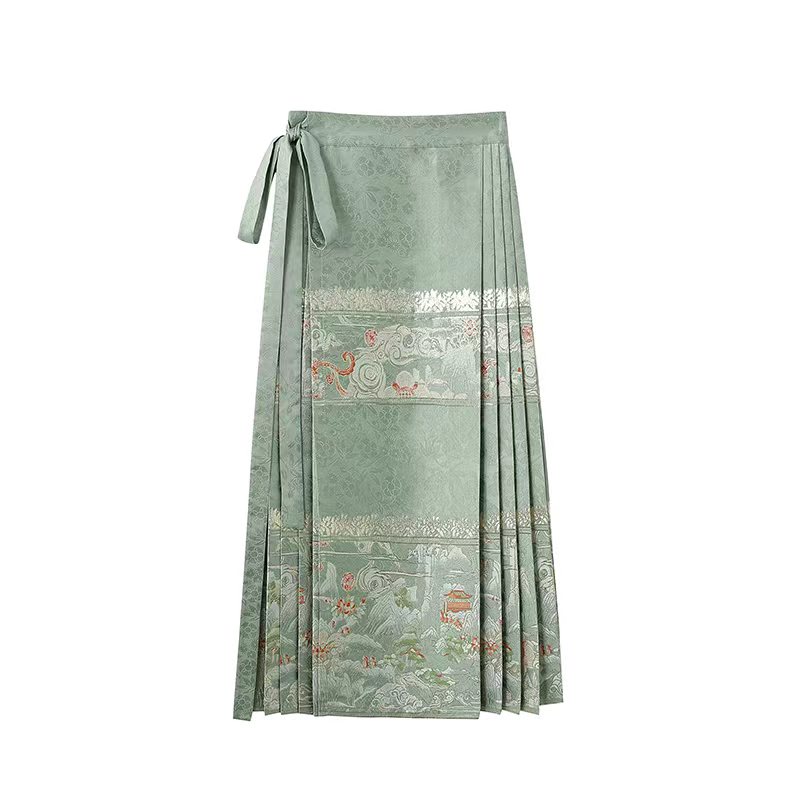 现货清货【山居翠院】四季款绿色马面裙秦汉制汉服大码新中式国风