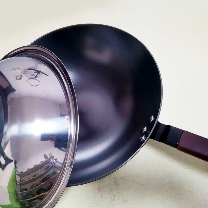 老式朝鲜族原始铁炒锅无涂层家用不易粘锅燃气电磁灶通用无油烟