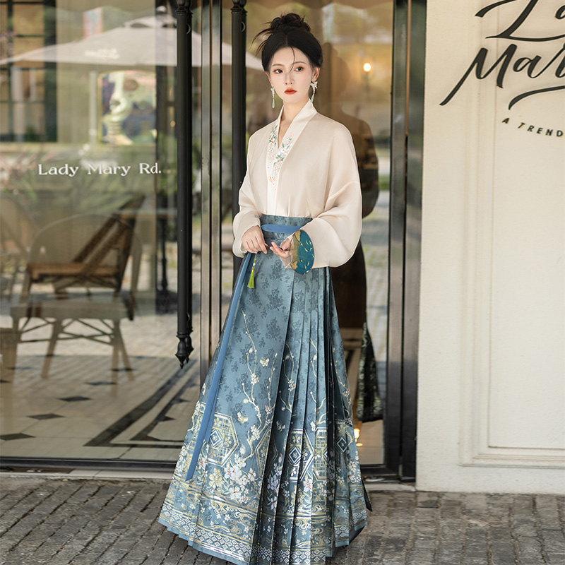 重回汉唐 花宴景 原创新品汉服国风新中式马面裙齐腰中国风古风