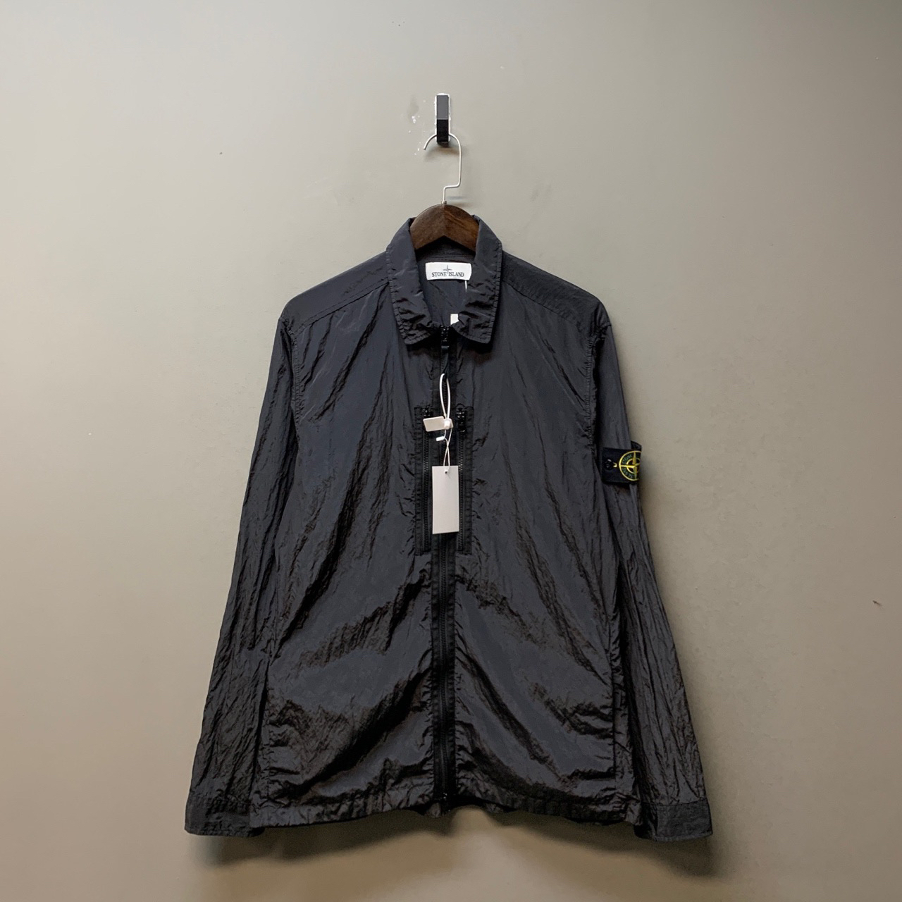 Stone island 石头岛/02215/17ss金属尼龙外套 黑色XL 99新 