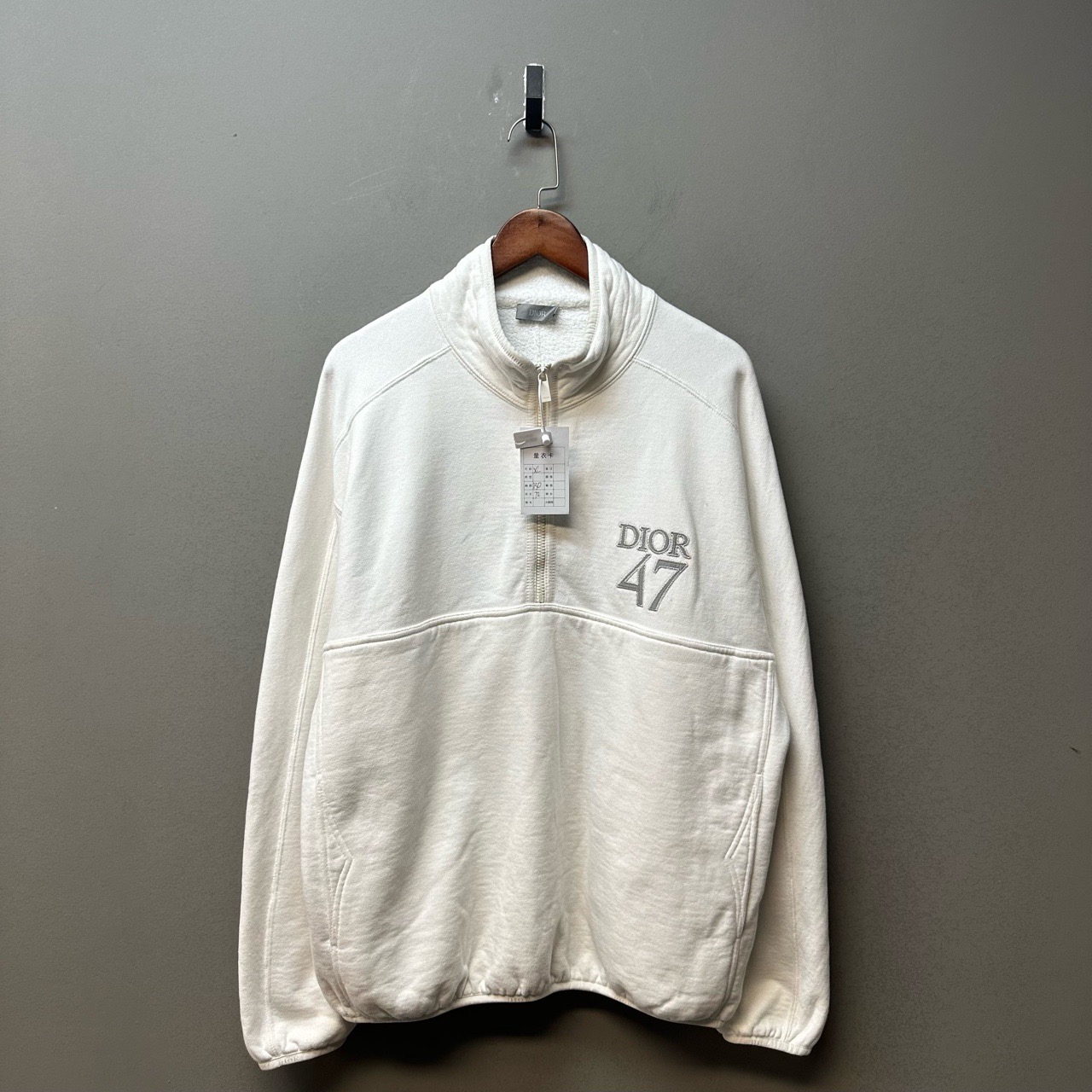 Dior 迪奥/07405/24新款字母logo半拉链卫衣 98新 XL码