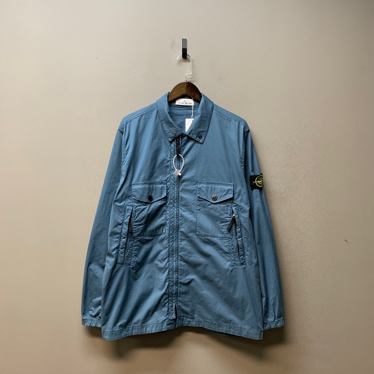 Stone island 石头岛/01941/多口袋拉链水洗外套 雾霾蓝 98新 XL