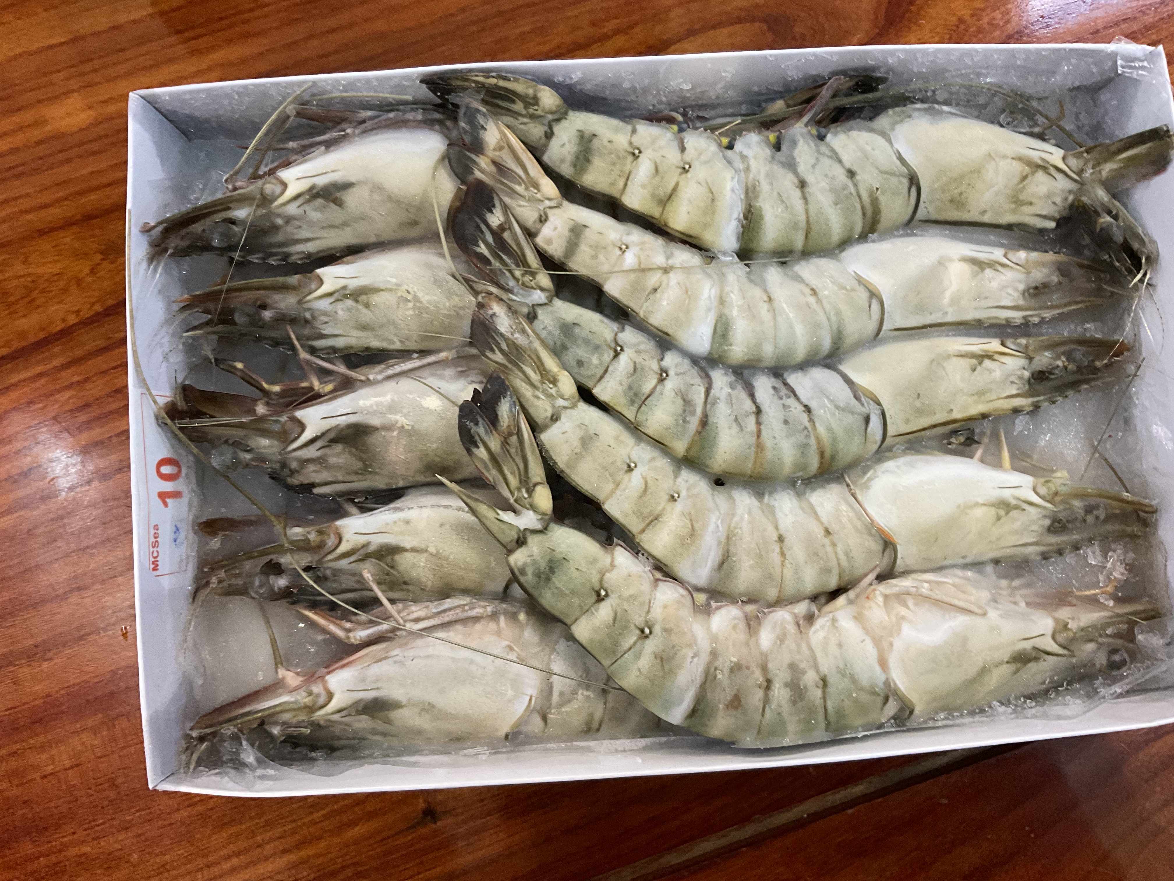 【然然妈海鲜】精选黑虎虾（每盒10只含冰约1000g)