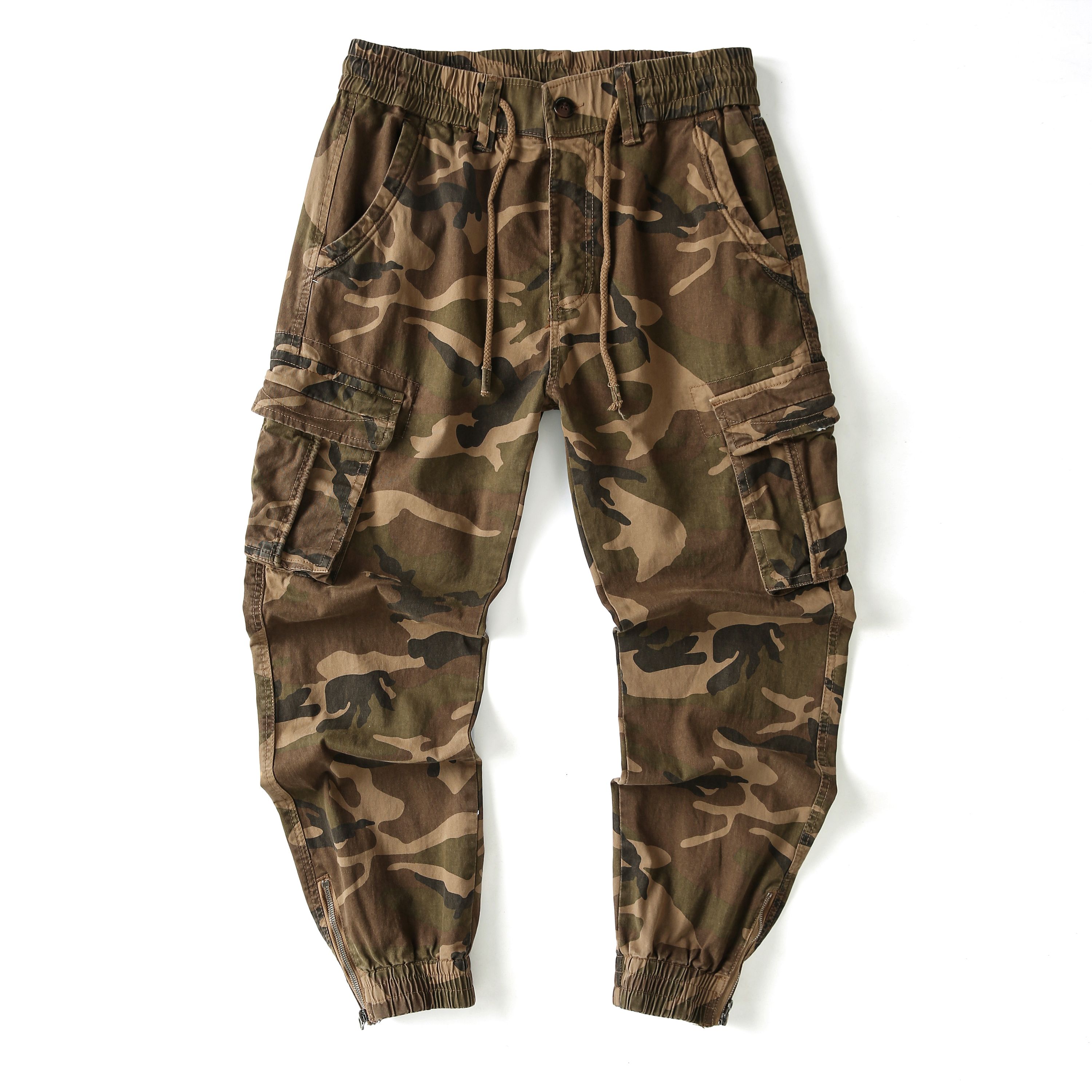 迷彩工装裤男束脚裤潮流宽松束脚裤子休闲运动新款户外口袋休闲裤