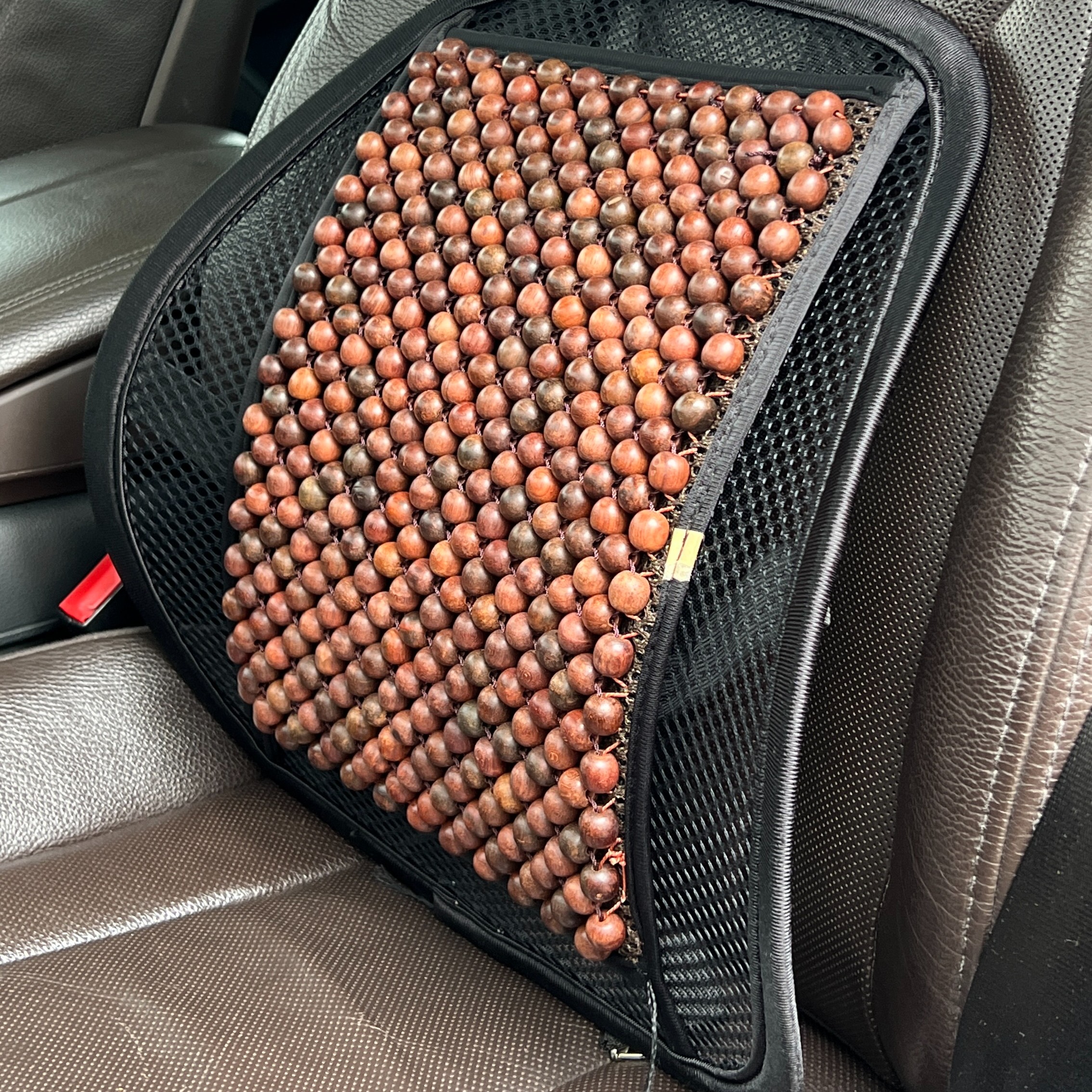 老挝大红酸枝车工木珠子制作腰靠