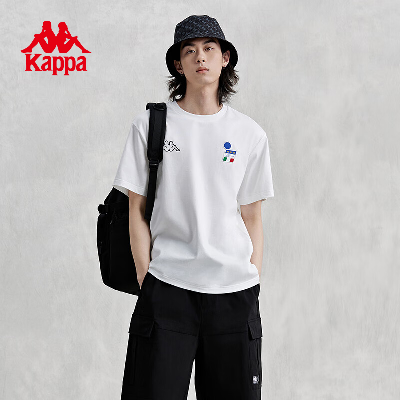 KAPPA/背靠背正肩短袖t恤2025新款夏季休闲老钱风半袖男女同款