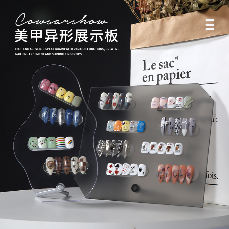 高端美甲板打版甲片展示板亚克力透明色卡展示板作品样品款式展板