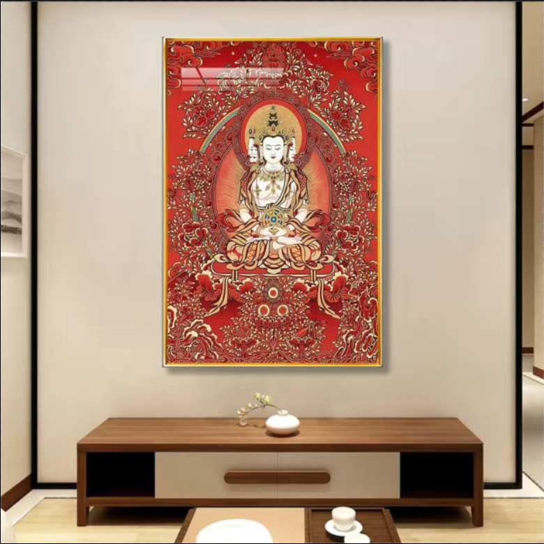 {西藏包邮}西藏唐卡佛像挂画玄关装饰画释迦牟尼菩萨藏族挂画