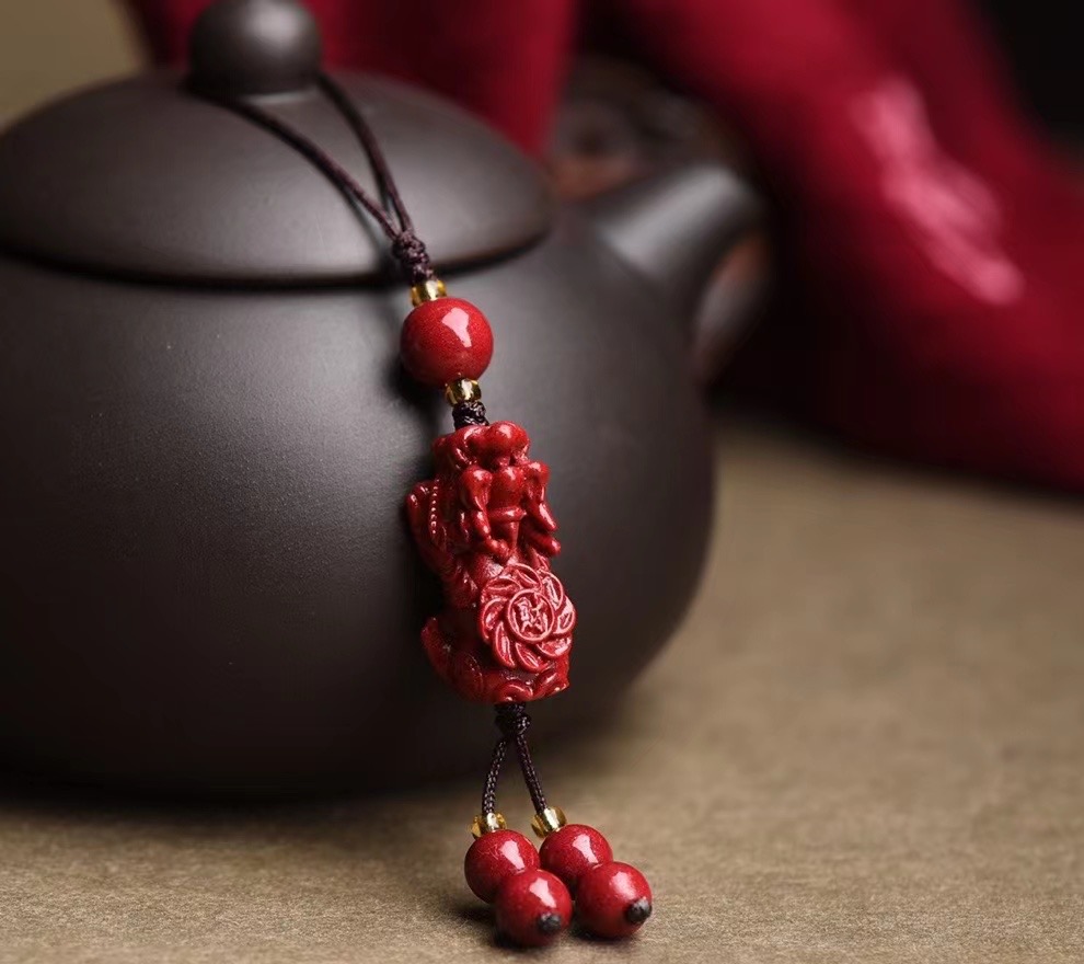 含辰砂工艺品正品朱砂时尚饰品款貔貅挂件