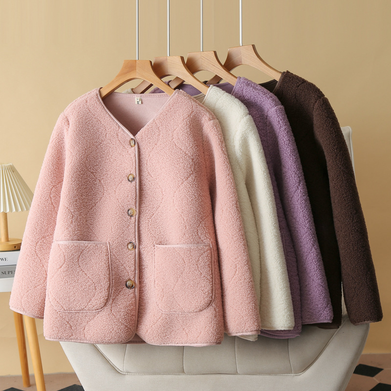 胖MM【100-200斤】2024秋冬颗粒绒外套大码女装显瘦时尚2绒衣上衣女